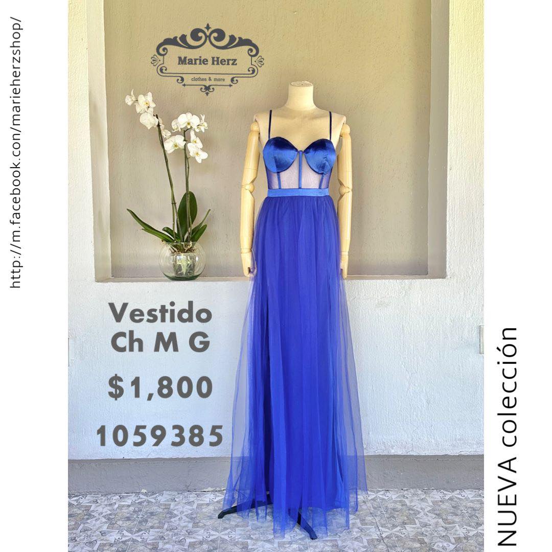 1059385 Vestido corse tul azul rey – Marie Herz Shop