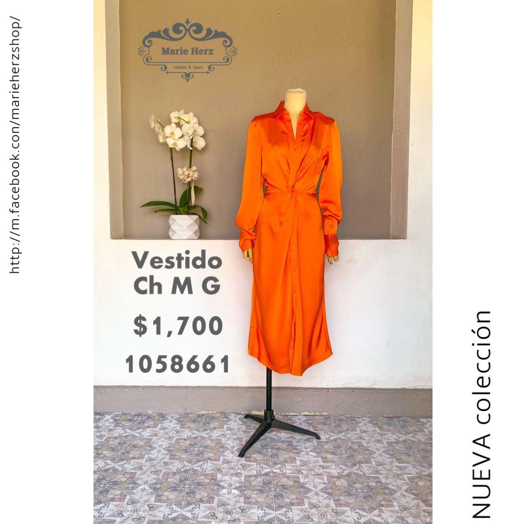 Vestido deals camisero naranja