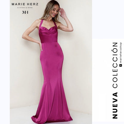 1059722  Vestido c sirena frambuesa