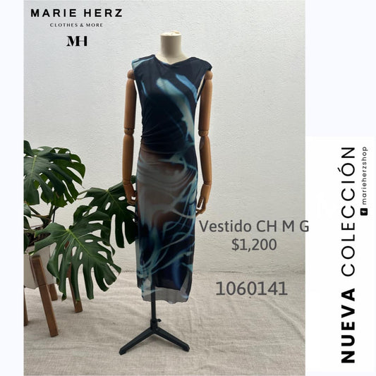 1060141  Vestido estampado azules