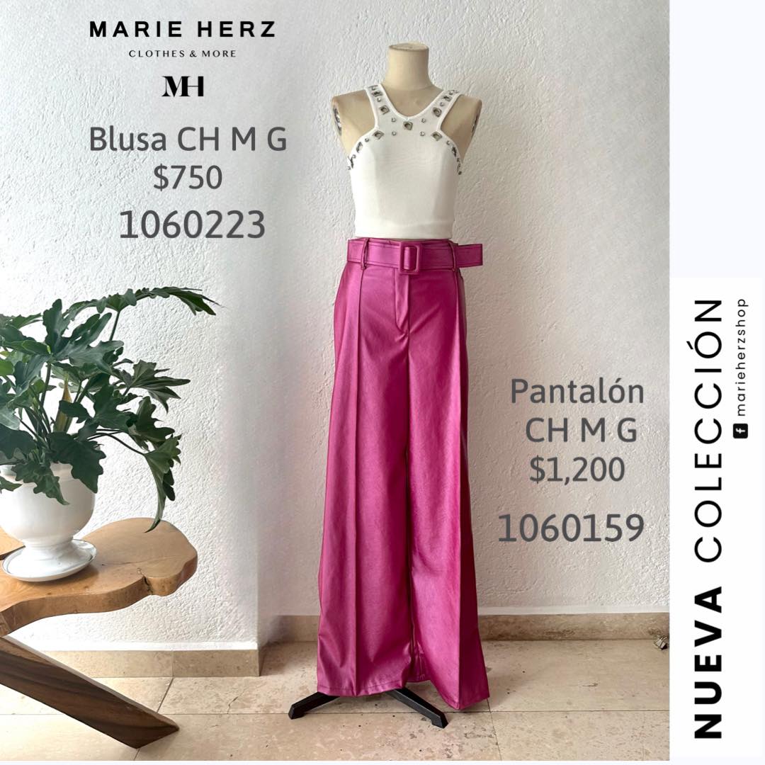 1060159  Pantalón rosa metálico