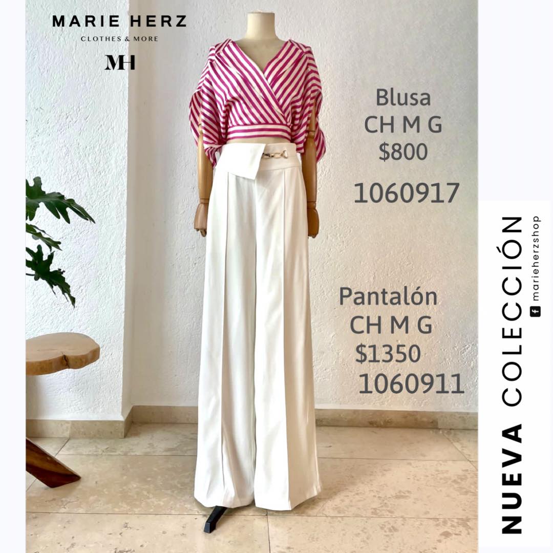 1060911  Pantalón blanco cadena