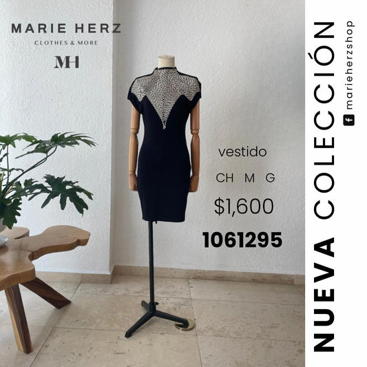 1061295  Vestido cuello bordado