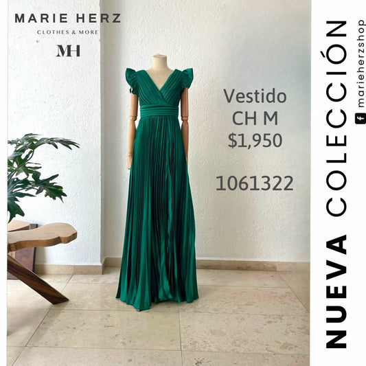 1061322  Vestido azul verde tablas