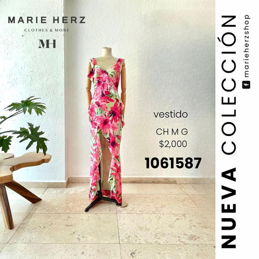 1061587  Vestido flores rosas