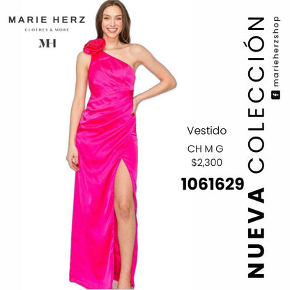 1061629  Vestido rosa flor