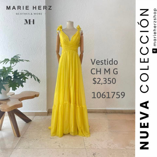 1061759  Vestido tul amarillo