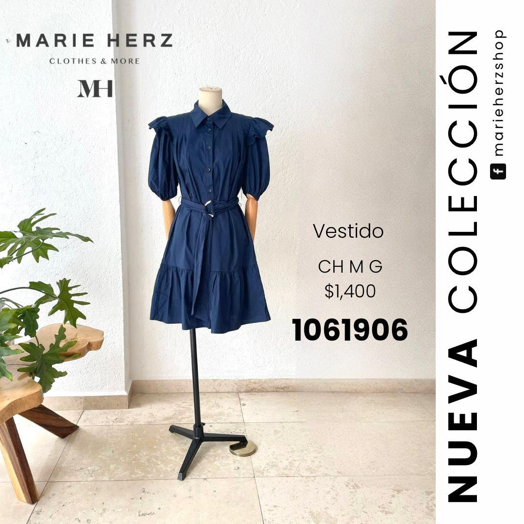 1061905  Vestido azul marino corto