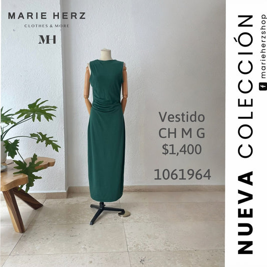 1061964  Vestido verde strech