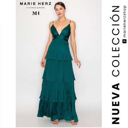 1062086  Vestido cut off verde