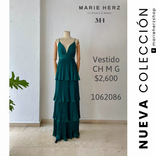 1062086  Vestido cut off verde