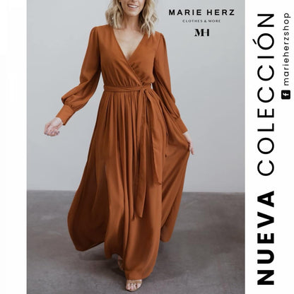 1062104  Maxivestido ocre