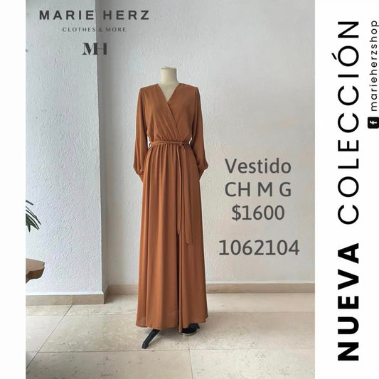 1062104  Maxivestido ocre