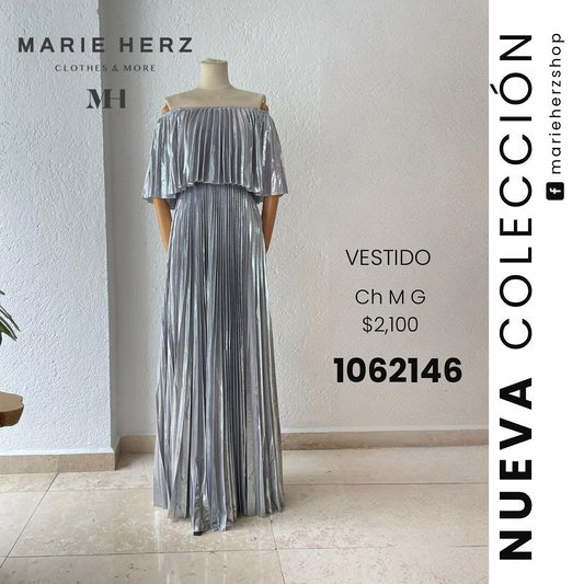 1062144  Maxivestido tablas plata