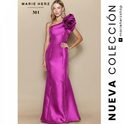 1062224  Vestido rosa olán manga