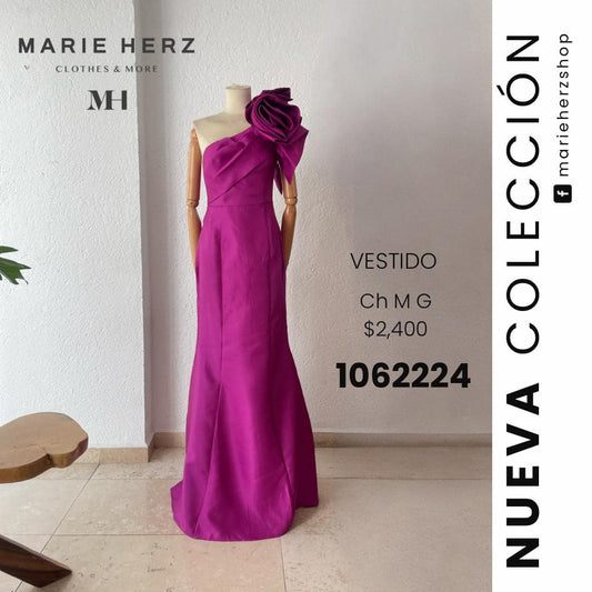 1062224  Vestido rosa olán manga