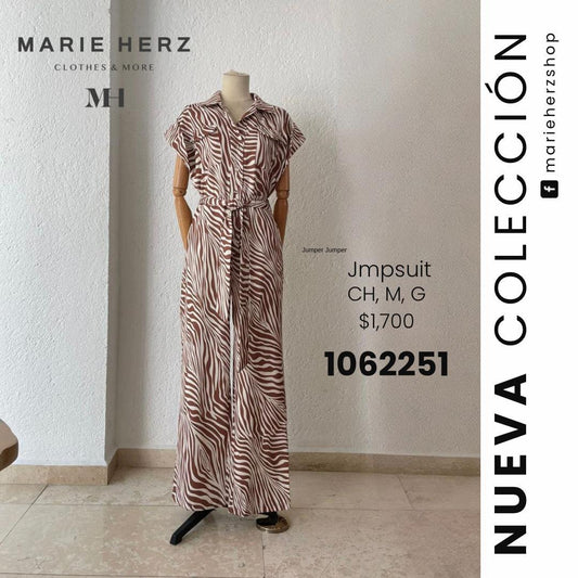 1062251  Jumpsuit zebra café