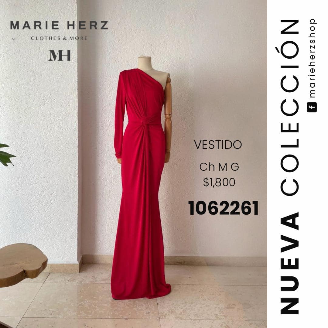 1062260  Vestido licra manga rojo