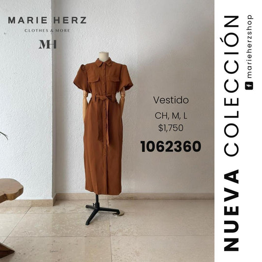 1062359  Vestido ocre camisero