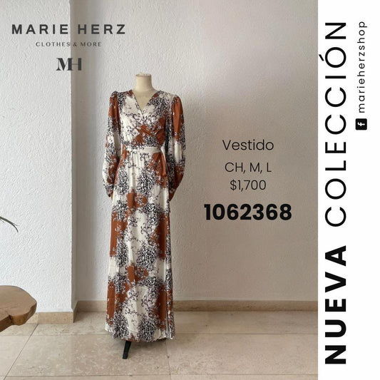 1062368  Maxivestido envolvente animal print