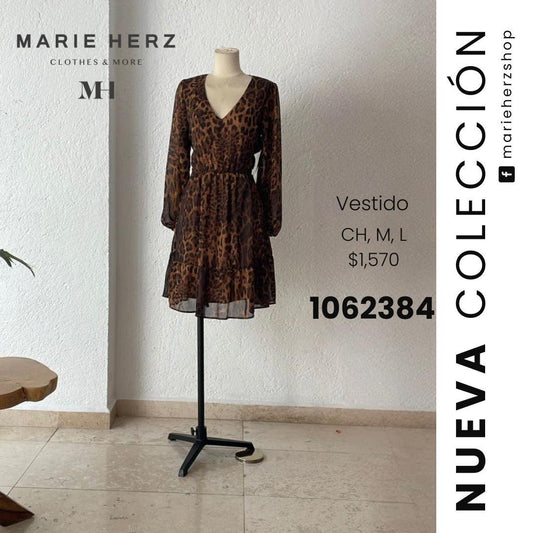 1062382  Vestido corto animal print