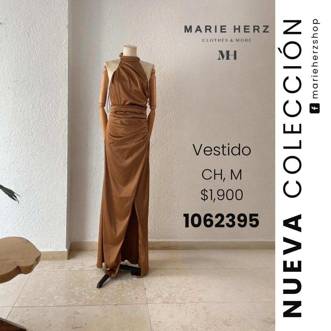 1062395  Vestido halter terracota