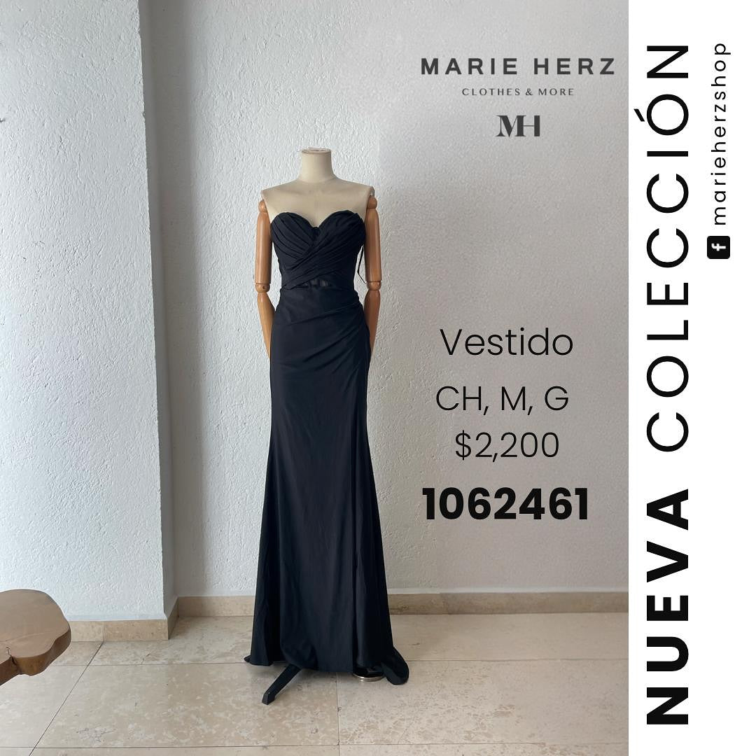 1062461  Vestido licra negro strapless