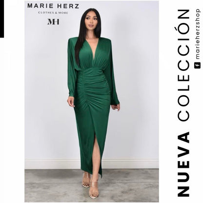 1062502  Vestido midi licra verde