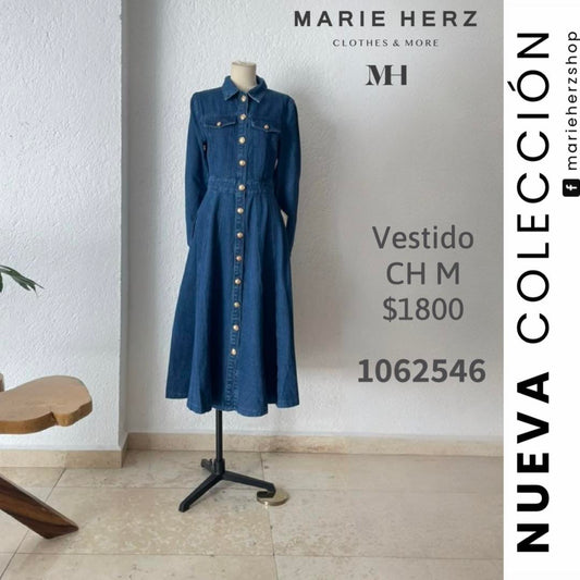 1062546  Vestido mezclilla camisero