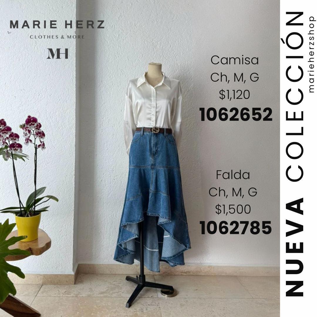 1062650  Camisa blanca corta satin