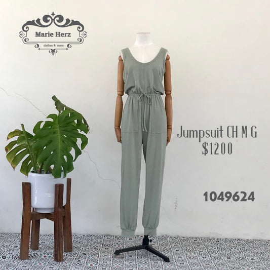 1049624  Jumpsuit menta sin mangas