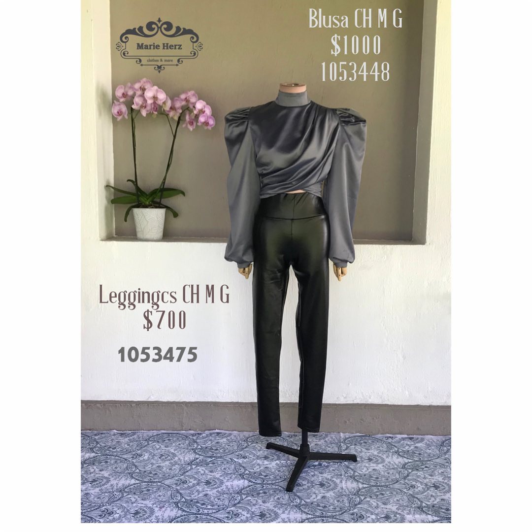 1053475  Leggings vinipiel negro pretina